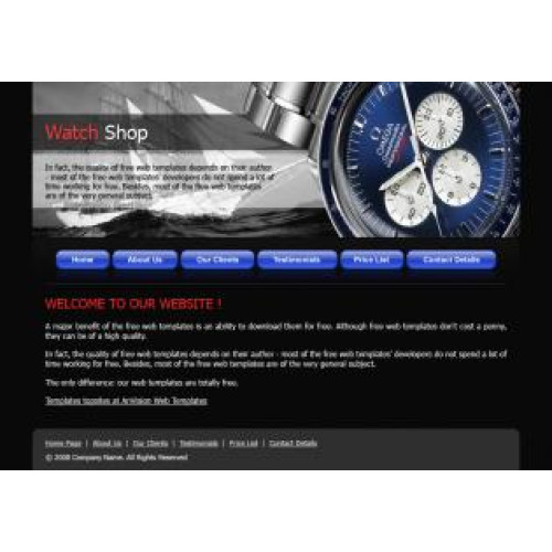 Шаблон сайта с часами