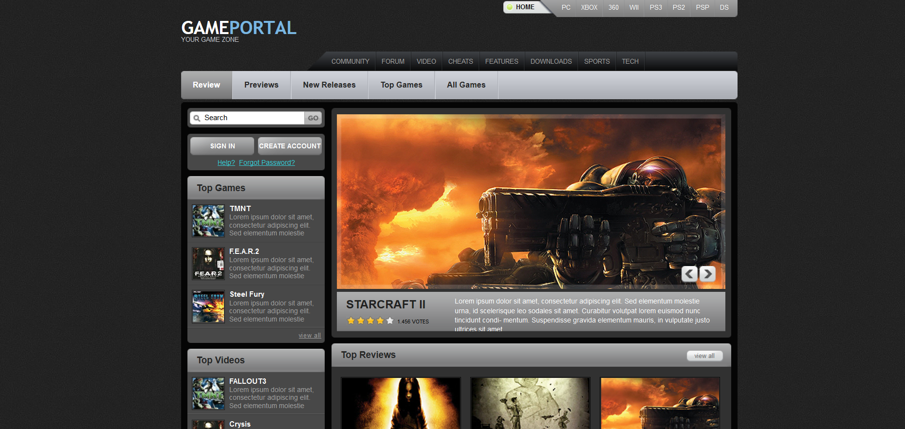 Шаблон сайта Игры №540