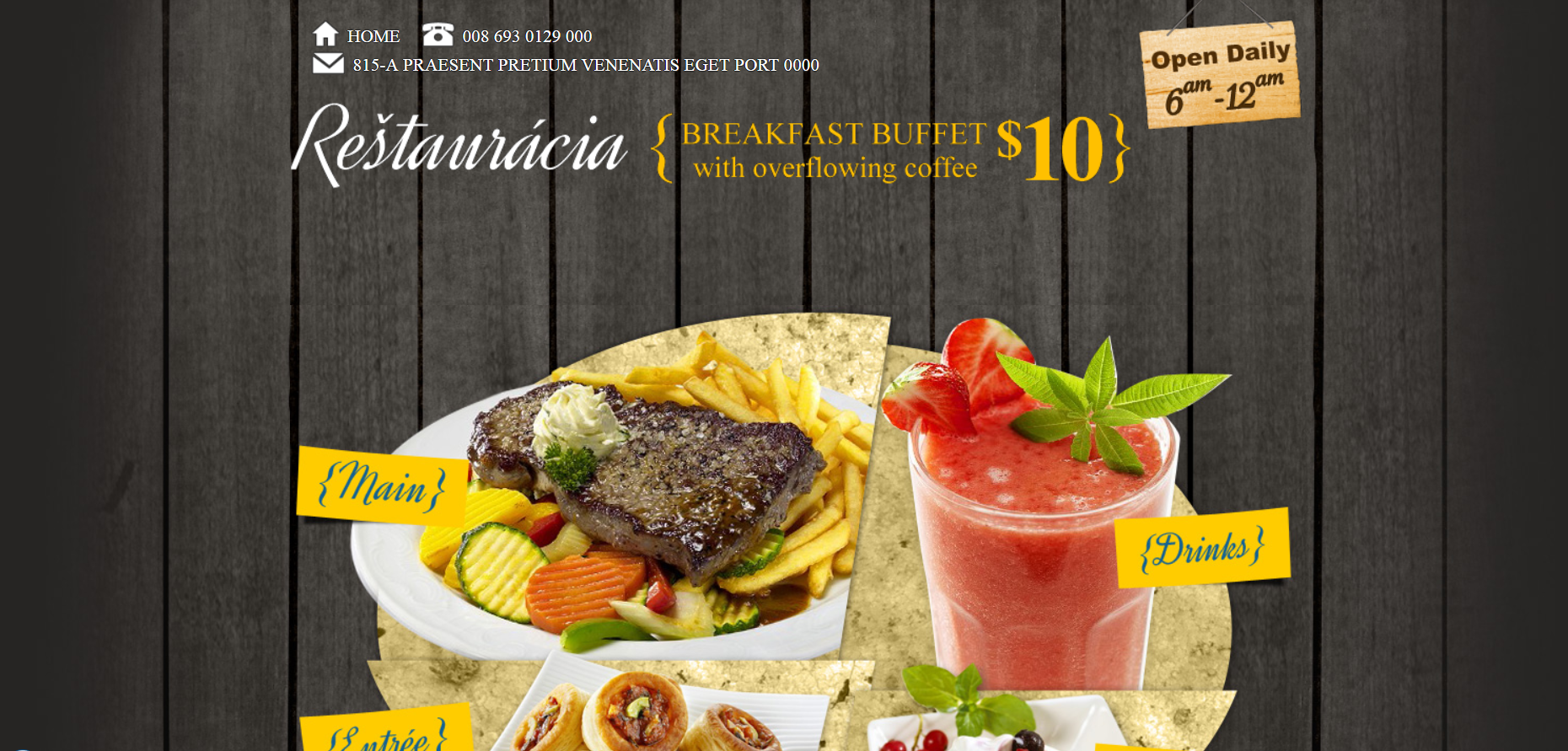 Шаблон сайта Рестораны №617